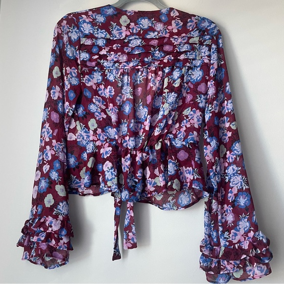 Free People Floral Maybel Shiraz Combo Top Size XS - Picture 3 of 9